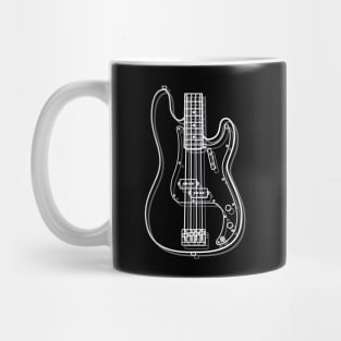 P-Style Bass Guitar Body Outline Dark Theme Mug